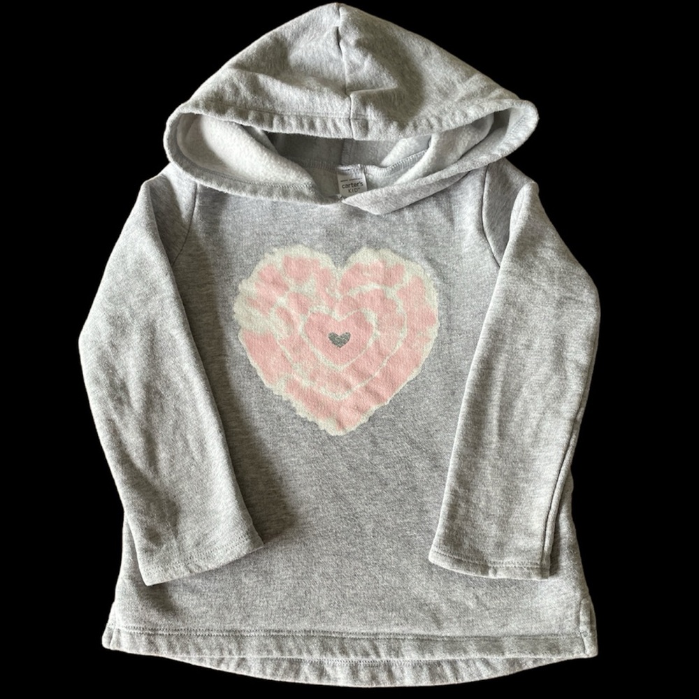 Carter’s Gray Hoodie with Pink Heart